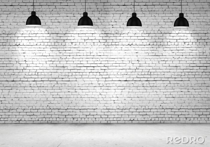 Fototapete Lampen bei weißer Mauer