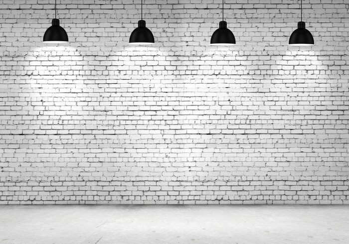 Fototapete Lampen bei weißer Mauer