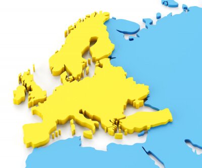 Landkarte Europa in Gelb