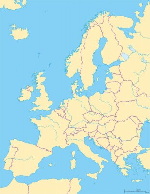 Landkarte Europa ohne Beschreibungen