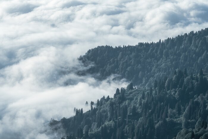 Fototapete Landschaf Berge  in den Wolken