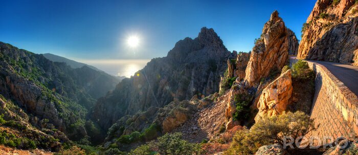 Fototapete Landschaft der Berge in Korsika