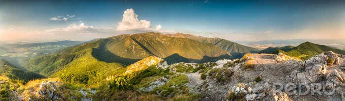 Fototapete Landschaft der Berge von oben