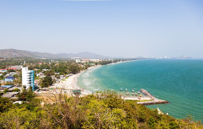 Fototapete Landschaft der Stadt am Meer