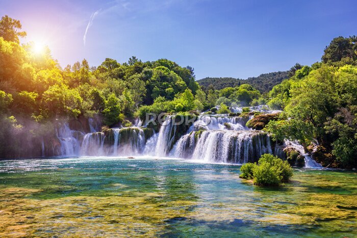 Fototapete Landschaft des Wasserfalls Skradinski Buk