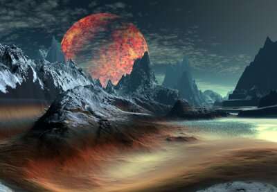 Fototapete Landschaft eines fernen Planeten