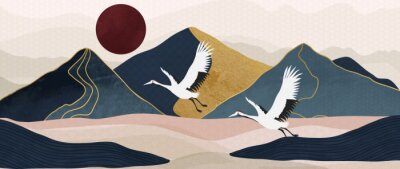 Landschaft mit Bergen im orientalischen Stil