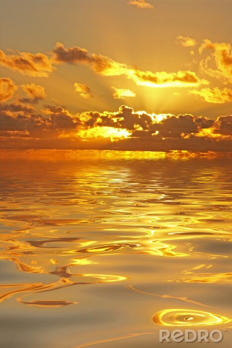 Fototapete Landschaft mit Wasser und Sonnenuntergang