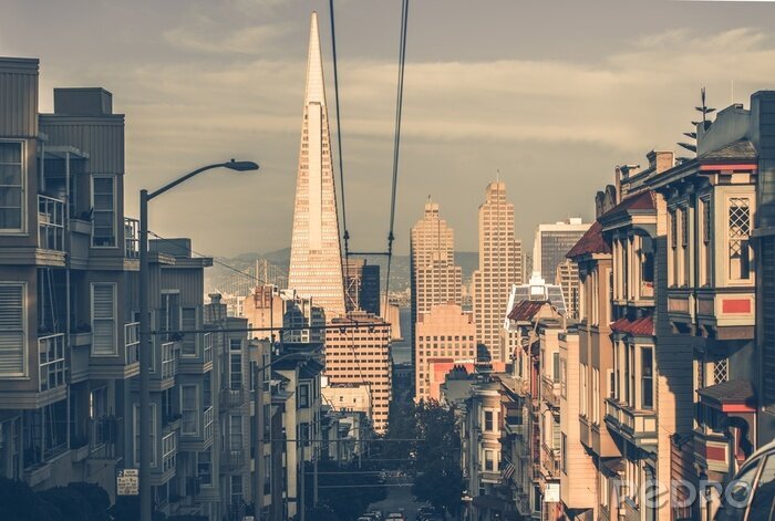 Fototapete Landschaft San Francisco Vintage