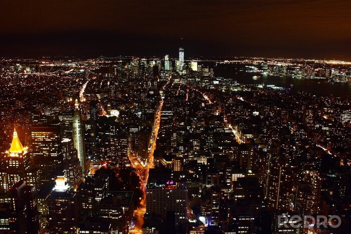 Fototapete Landschaft von nächtlichem New York City