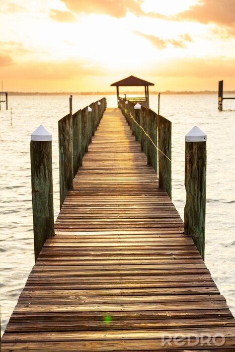 Fototapete Langer Holzsteg