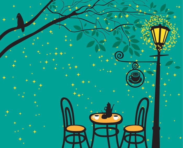 Fototapete Laterne inmitten von Sternen