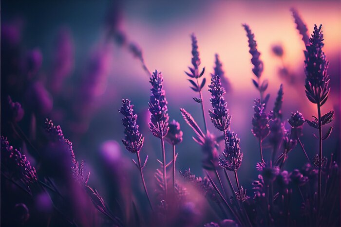 Fototapete Lavendel violette Blütenzweige