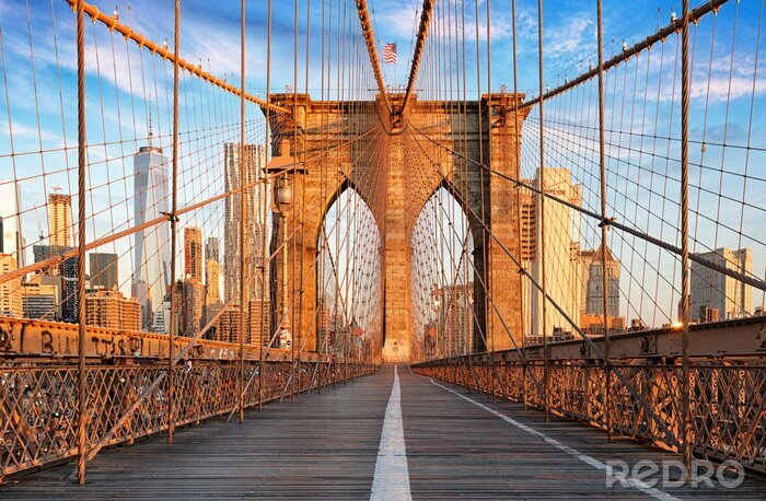 Fototapete Leere Brooklyn Bridge