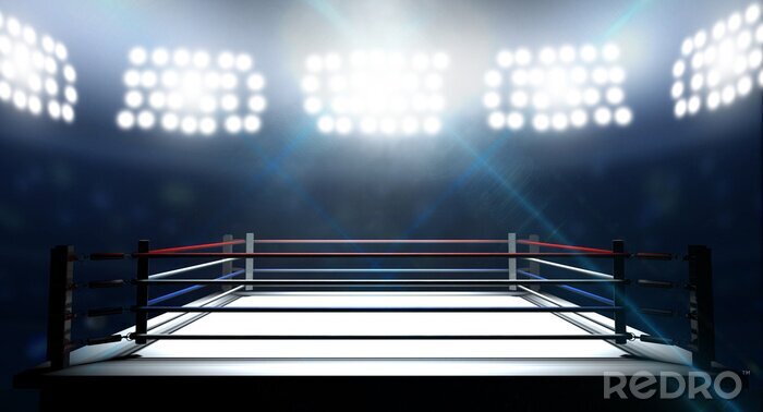 Fototapete Leerer Boxring in einer Arena