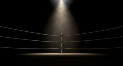 leerer Boxring vor dem Boxen-Kampf