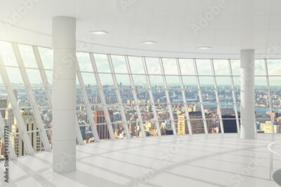 Fototapete Leerer Raum mit Stadtpanorama