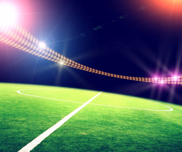 Fototapete Leeres Stadion bei Nacht