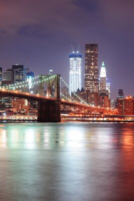Fototapete Leuchtende New Yorker Wolkenkratzer