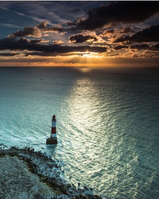 Fototapete Leuchtturm am türkisfarbenen Meer