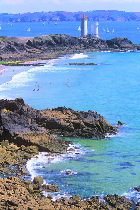 Fototapete Leuchtturm mit Meerhintergrund