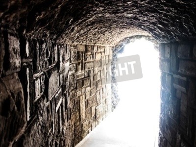 Fototapete Licht im Tunnel 3D
