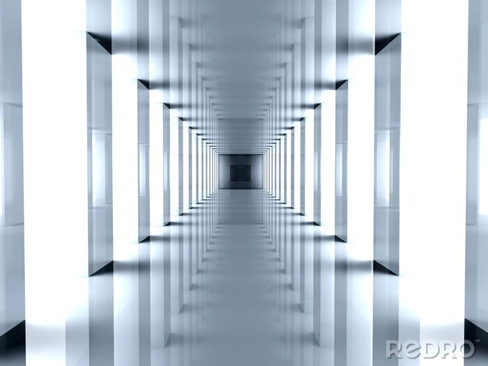 Fototapete Lichter im futuristischen Tunnel