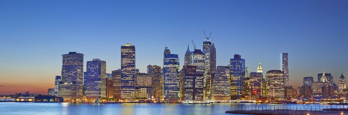 Fototapete Lichter in Gebäuden von New York City