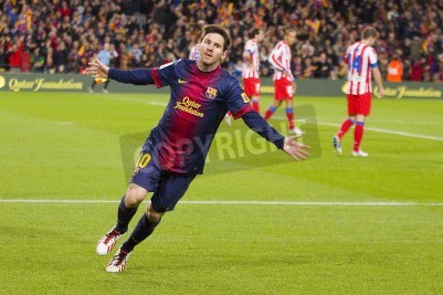Fototapete Lionel Messi genießt das Tor