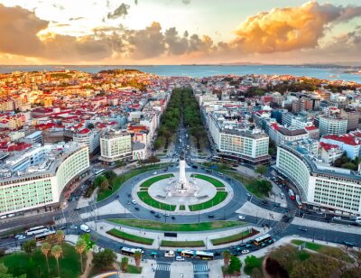 Fototapete Lissabon skyline von oben