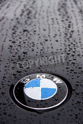 Fototapete Logo BMW und Karosserie