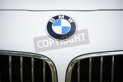 Fototapete Logo BMW und Stoßstange