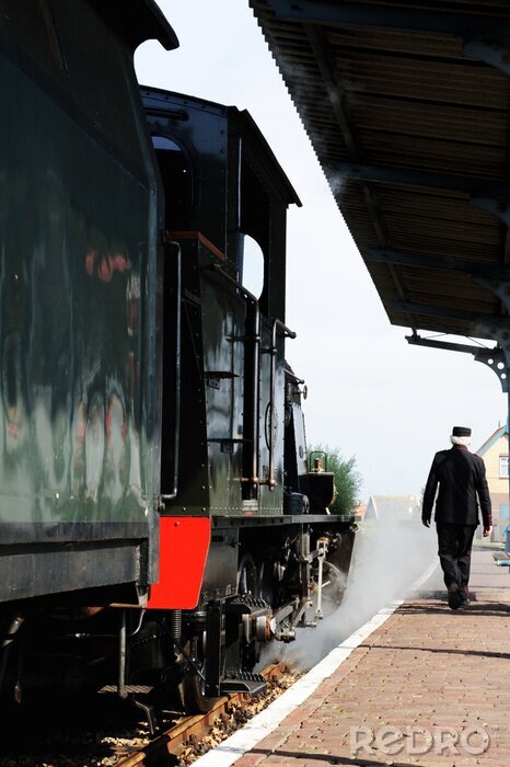 Fototapete Lokomotive in der Station