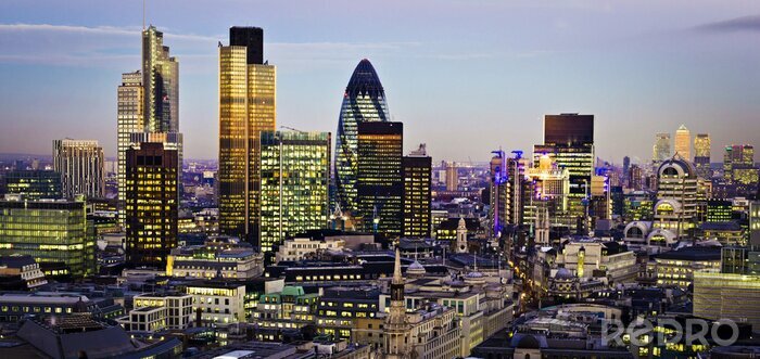 Fototapete London bei Dämmerung