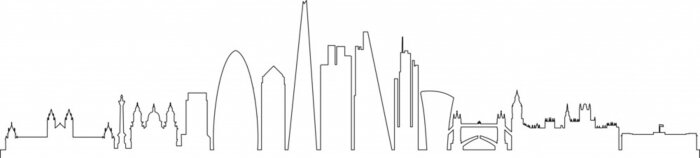 Fototapete LONDON City Skyline Silhouette Cityscape Vector