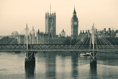 Fototapete London und das Parlament in Sepia