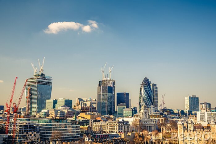 Fototapete London Wolkenkratzer-Bau