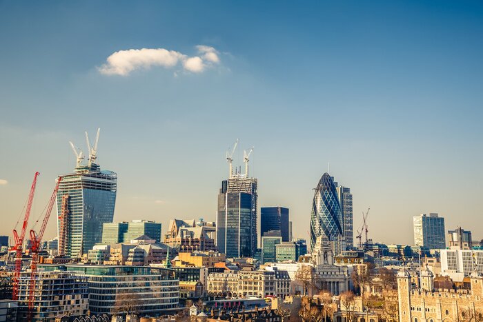 Fototapete London Wolkenkratzer-Bau