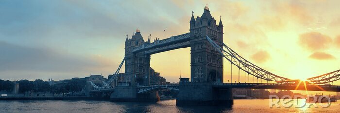 Fototapete Londoner Brücke bei Sonnenuntergang
