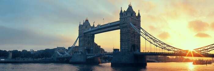 Fototapete Londoner Brücke bei Sonnenuntergang