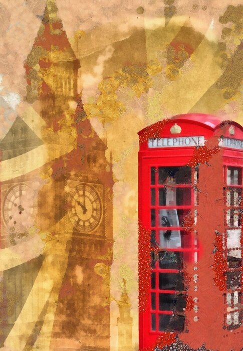 Fototapete Londoner Retro-Telefonzelle