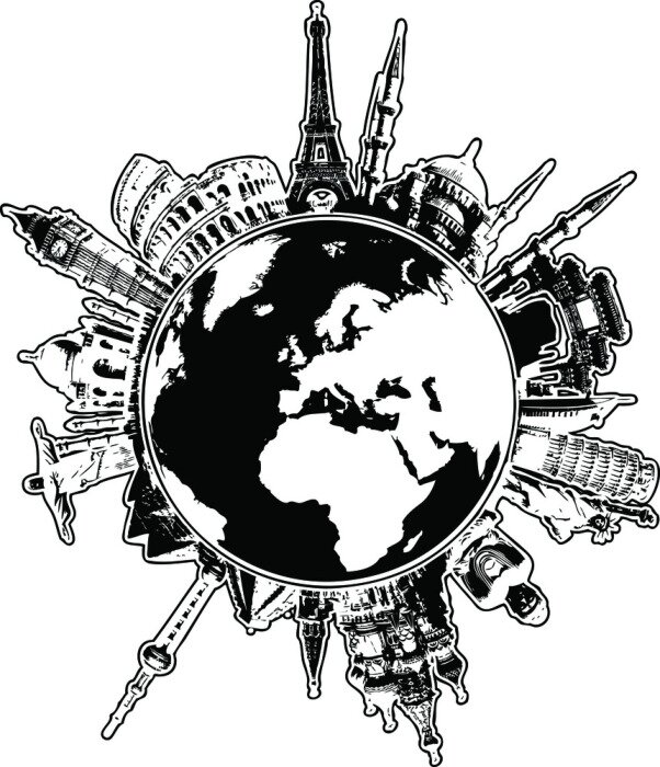 Fototapete Londoner schwarzweißer Planet