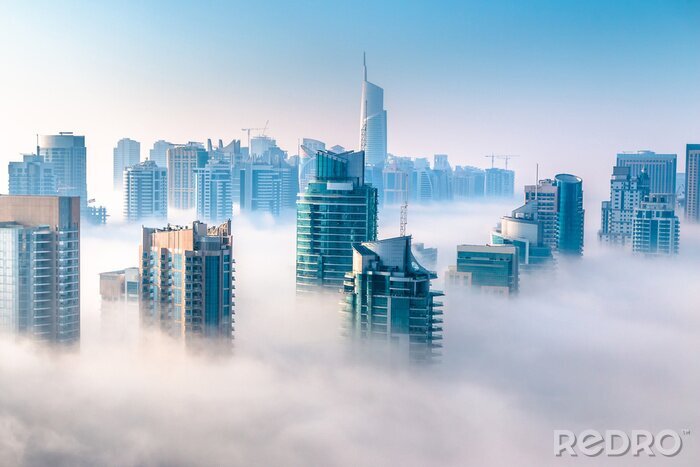 Fototapete Luftaufnahme der Wolkenkratzer