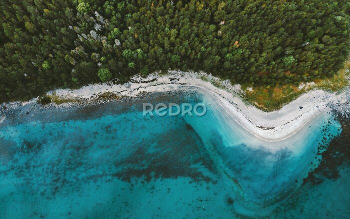 Fototapete Luftaufnahme des schönen Ozeans