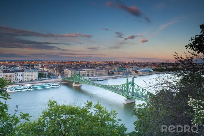 Fototapete Luftaufnahme von der Brücke
