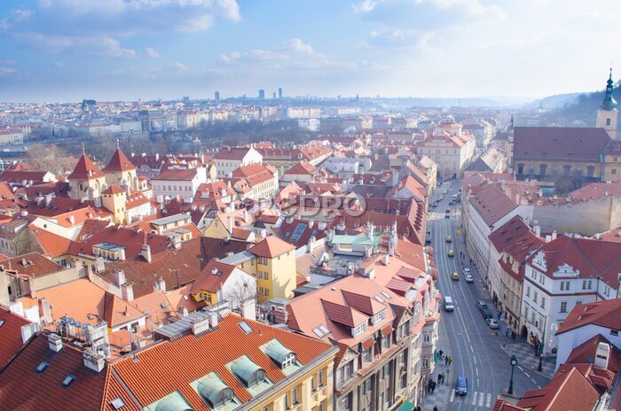 Fototapete Luftbild der Altstadt von Prag
