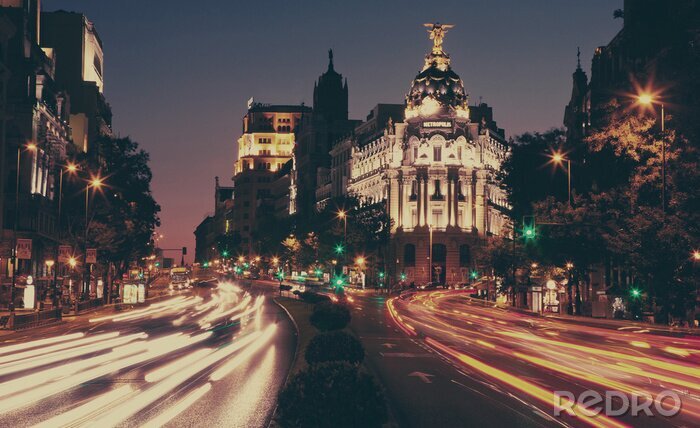 Fototapete Madrid europäische Stadt bei Dämmerung