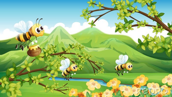 Fototapete Märchenbienen und Natur