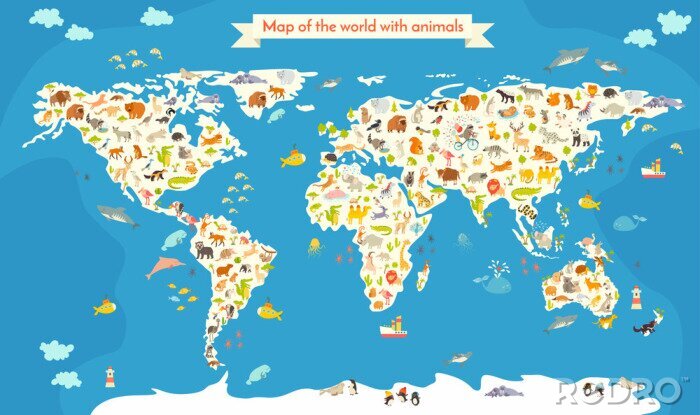Fototapete Märchenhafte Weltkarte