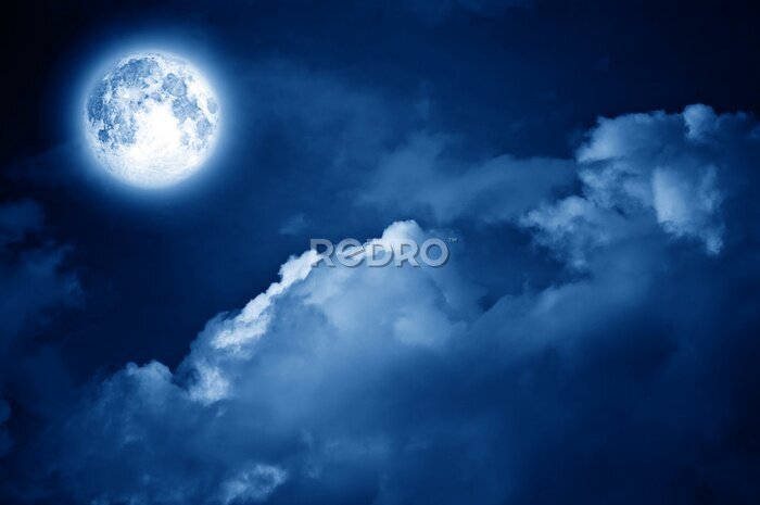Fototapete Magie Mond über den Wolken